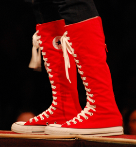 red knee high converse boots Online 