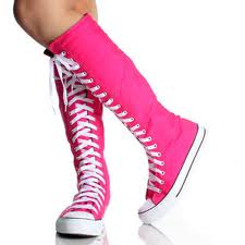 pink knee high converse