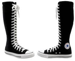 black knee high converse boots